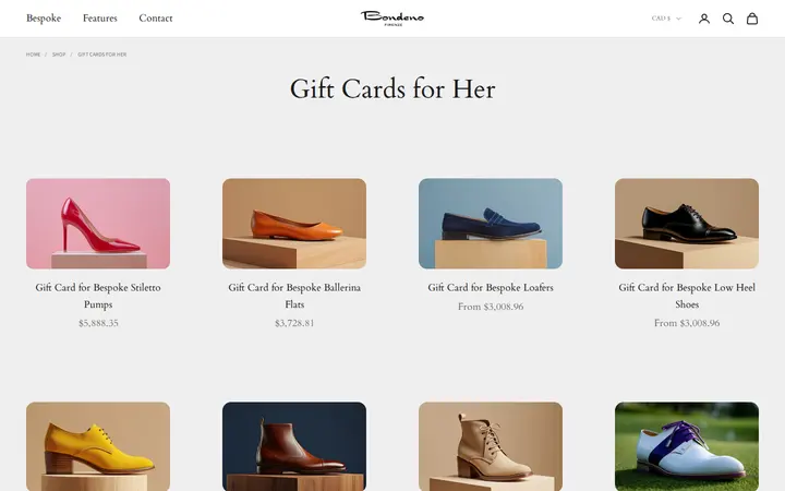 /collections/gift-cards — Bondeno Bespoke Custom Made Dress Shoes and Boots Service Center of Denver