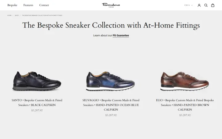 /collections/custom-fitted-bespoke-sneakers — Bondeno Bespoke Custom Made Dress Shoes and Boots Service Center of Denver