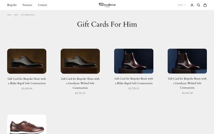 /collections/bespoke-gift-card-copy — Bondeno Bespoke Custom Made Dress Shoes and Boots Service Center of Denver