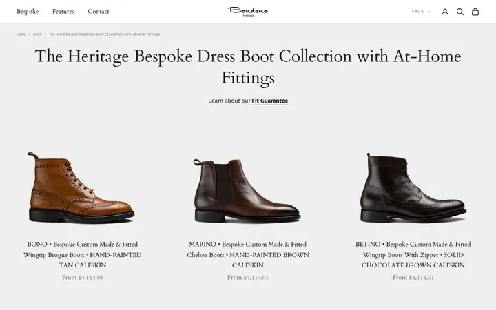/collections/custom-fitted-bespoke-dress-boots-made-to-measure-for-men — Bondeno Bespoke Custom Made Dress Shoes and Boots Service Center of Denver