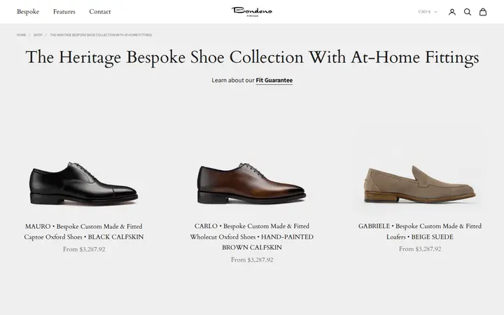 /collections/custom-fitted-bespoke-shoe-collection — Bondeno Bespoke Custom Made Dress Shoes and Boots Service Center of Denver
