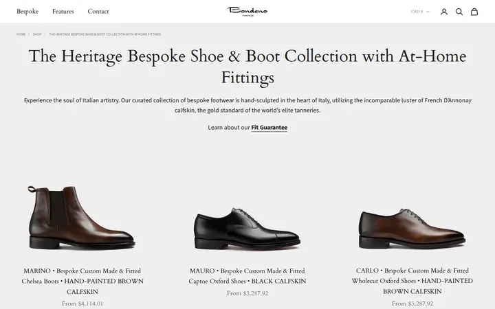 /collections/bespoke-custom-made-dress-shoes-boots — Bondeno Bespoke Custom Made Dress Shoes and Boots Service Center of Denver