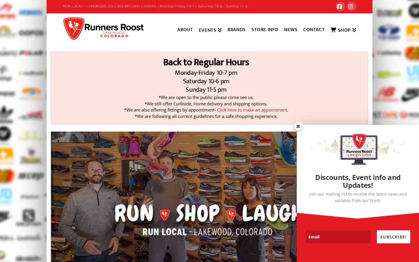 Captured website of Runners Roost Lakewood