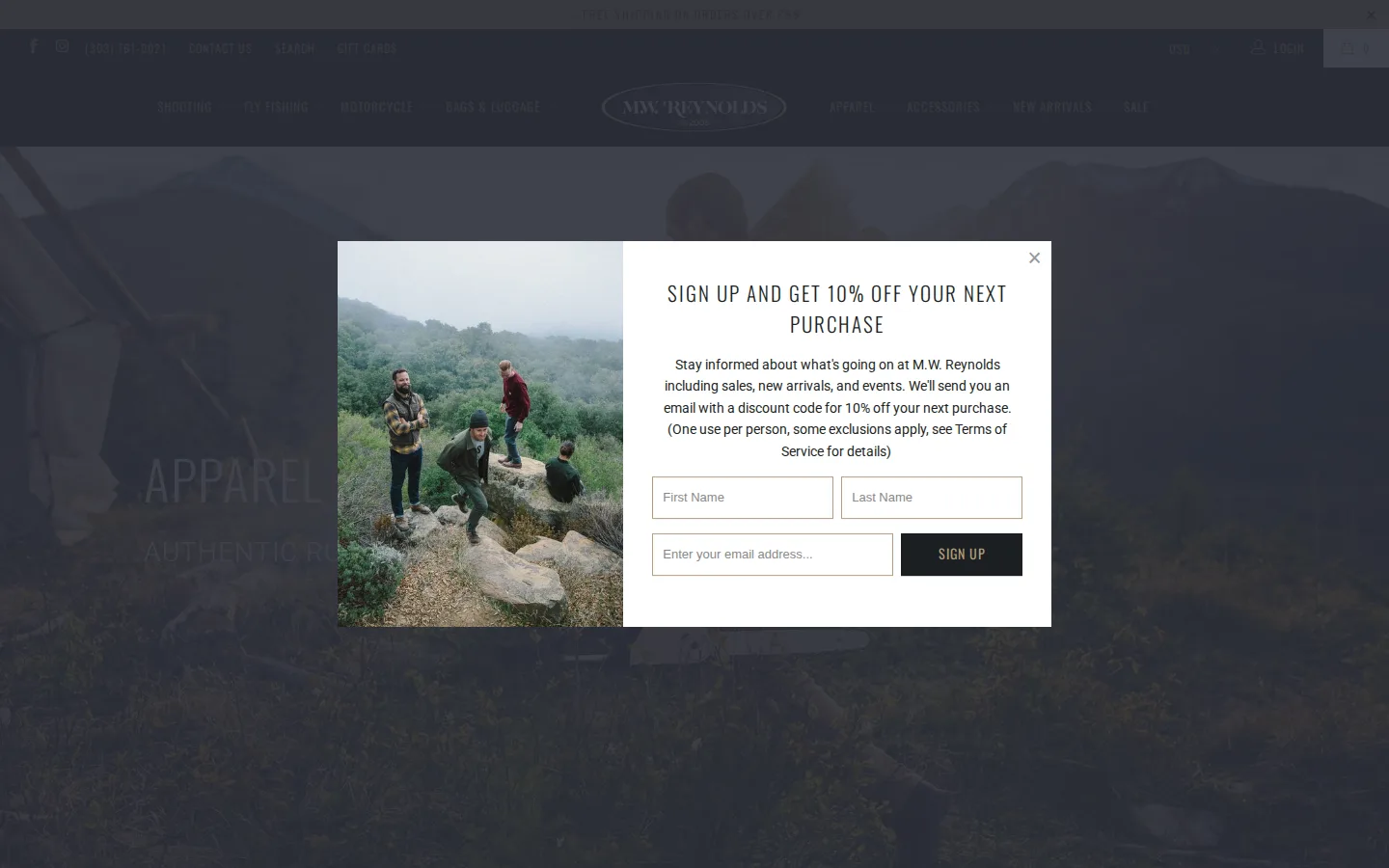 Captured website of M.W. Reynolds