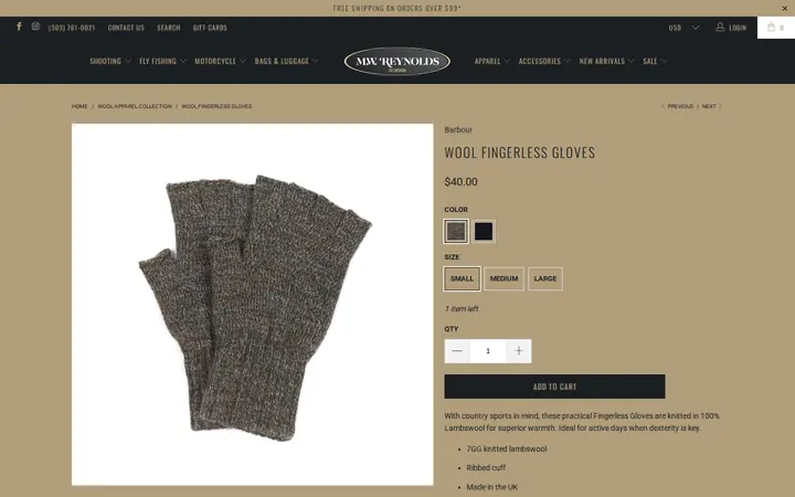 /collections/wool-apparel-collection/products/wool-fingerless-glove — M.W. Reynolds
