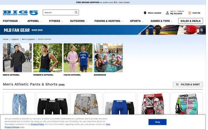 /store/browse/apparel/mens-apparel/pants-and-shorts/_/N-ac9 — Big 5 Sporting Goods