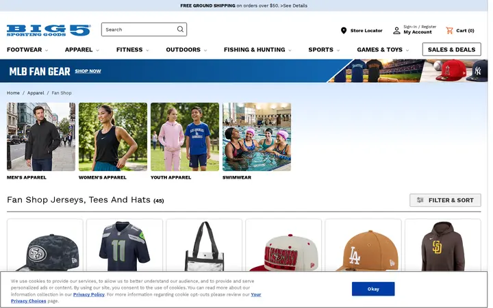 /store/browse/apparel/fan-shop/_/N-8s0 — Big 5 Sporting Goods