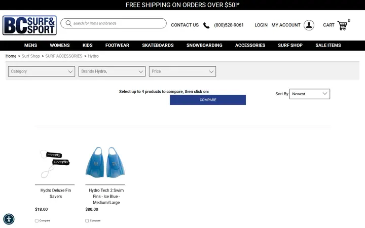 /surf-shop-surf-accessories/browse/brand/hydro — BC Surf & Sport @ Lonetree