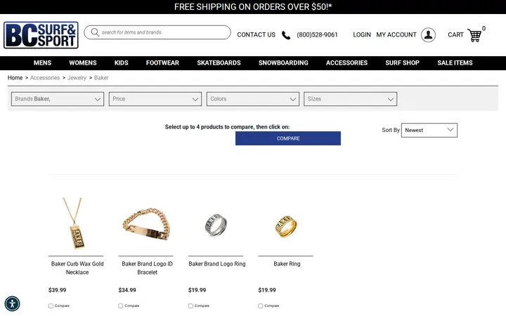 /accessories-jewelry/browse/brand/baker — BC Surf & Sport @ Lonetree