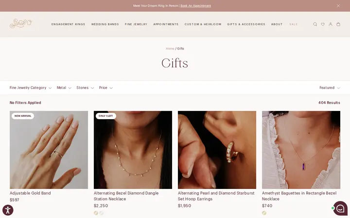 /collections/gifts — Sarah O. Jewelry