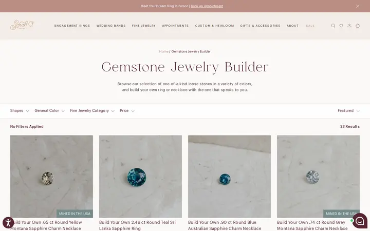 /collections/gemstone-jewelry-builder — Sarah O. Jewelry