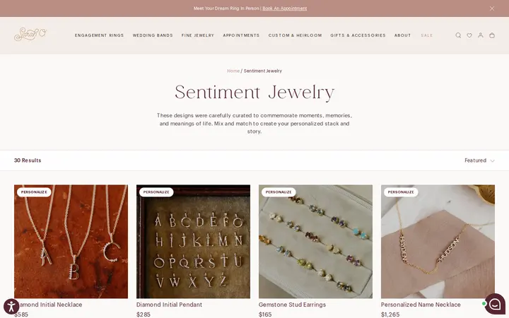 /collections/sentiment-jewelry — Sarah O. Jewelry