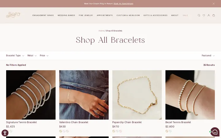 /collections/shop-all-bracelets — Sarah O. Jewelry