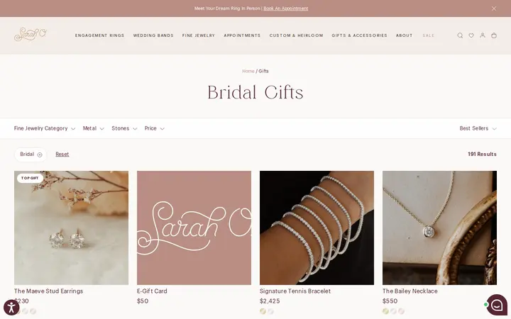 /collections/gifts/occasion-bridal — Sarah O. Jewelry
