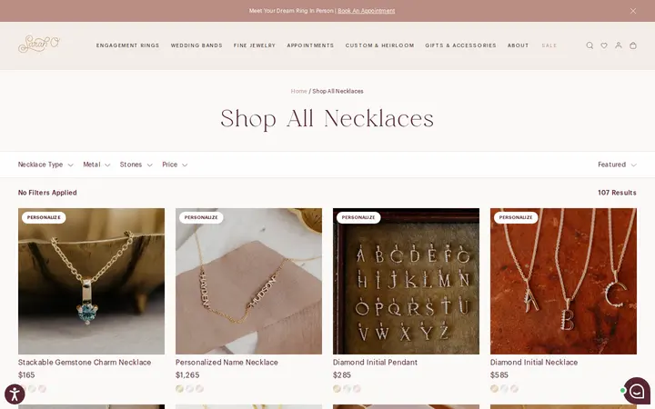 /collections/shop-all-necklaces — Sarah O. Jewelry