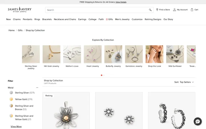 /gifts/shop-by-collection — james avery artisan jewelry, James Avery Craftsman