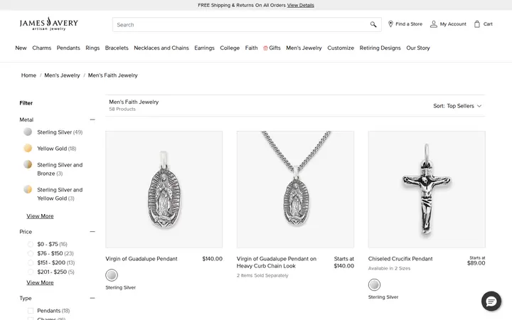 /mens-jewelry/mens-faith-jewelry — james avery artisan jewelry, James Avery Craftsman