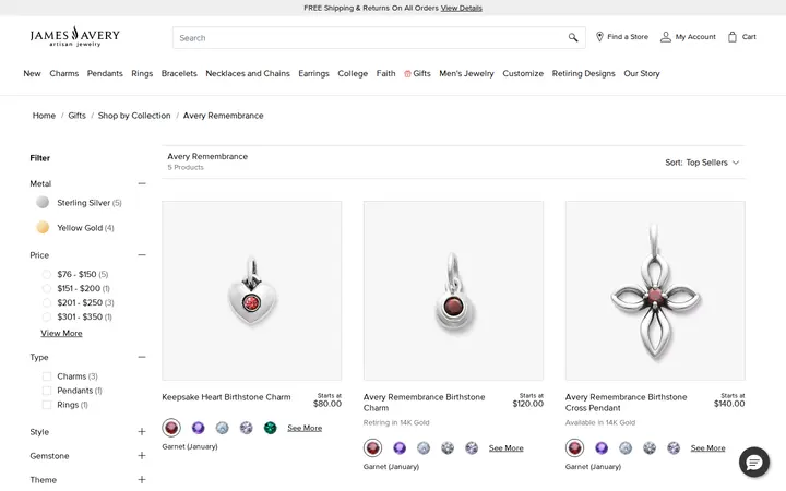 /gifts/shop-by-collection/avery-remembrance — james avery artisan jewelry, James Avery Craftsman
