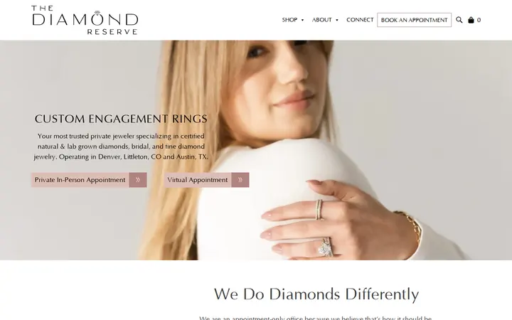 Website of The Diamond Reserve Denver