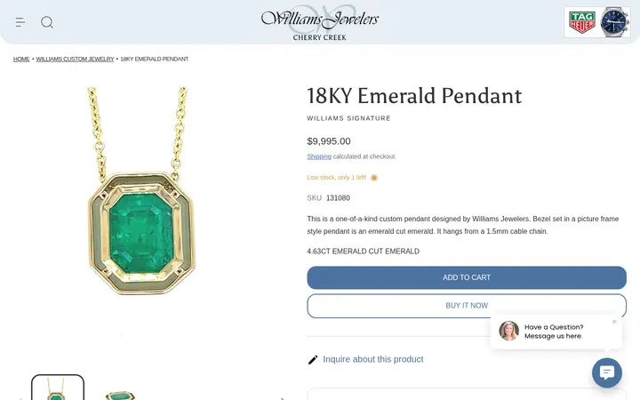 /collections/designers-williams-custom-jewelry/products/18ky-emerald-pendant — Williams Jewelers of Cherry Creek North