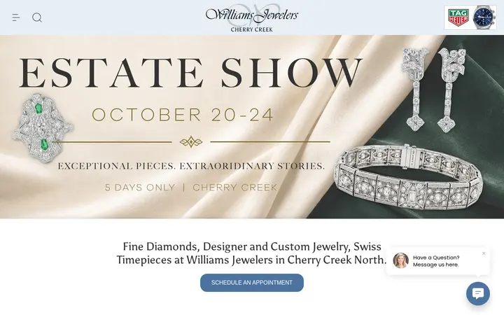 Website of Williams Jewelers of Cherry Creek North