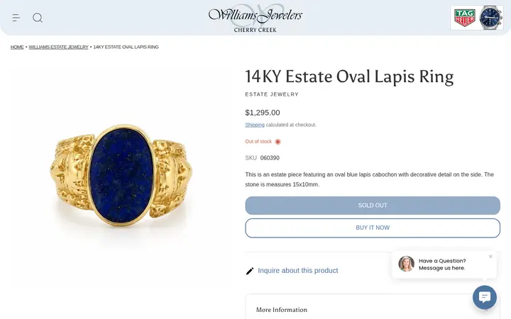 /collections/designers-williams-estate-jewelry/products/14ky-oval-lapis-ring — Williams Jewelers of Cherry Creek North