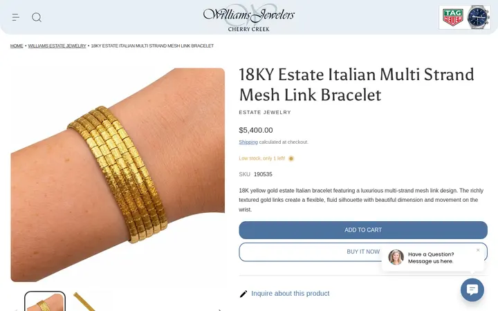 /collections/designers-williams-estate-jewelry/products/18ky-estate-italian-multi-strand-mesh-link-bracelet — Williams Jewelers of Cherry Creek North