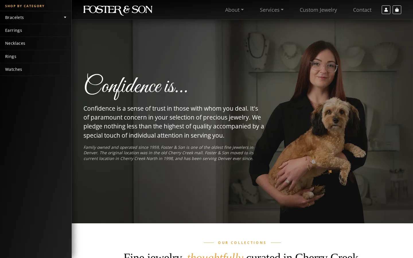 Captured website of Foster & Son Fine Jewelry