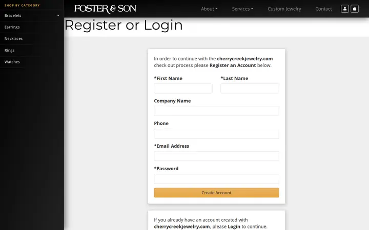 /Register-Login — Foster & Son Fine Jewelry