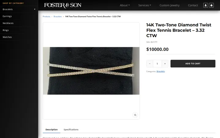 /products/173824/14K-Two-Tone-Diamond-Twist-Flex-Tennis-Bracelet-3-32-CTW — Foster & Son Fine Jewelry
