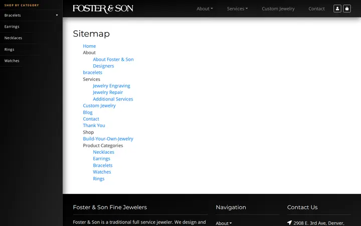 /sitemap.cfm — Foster & Son Fine Jewelry