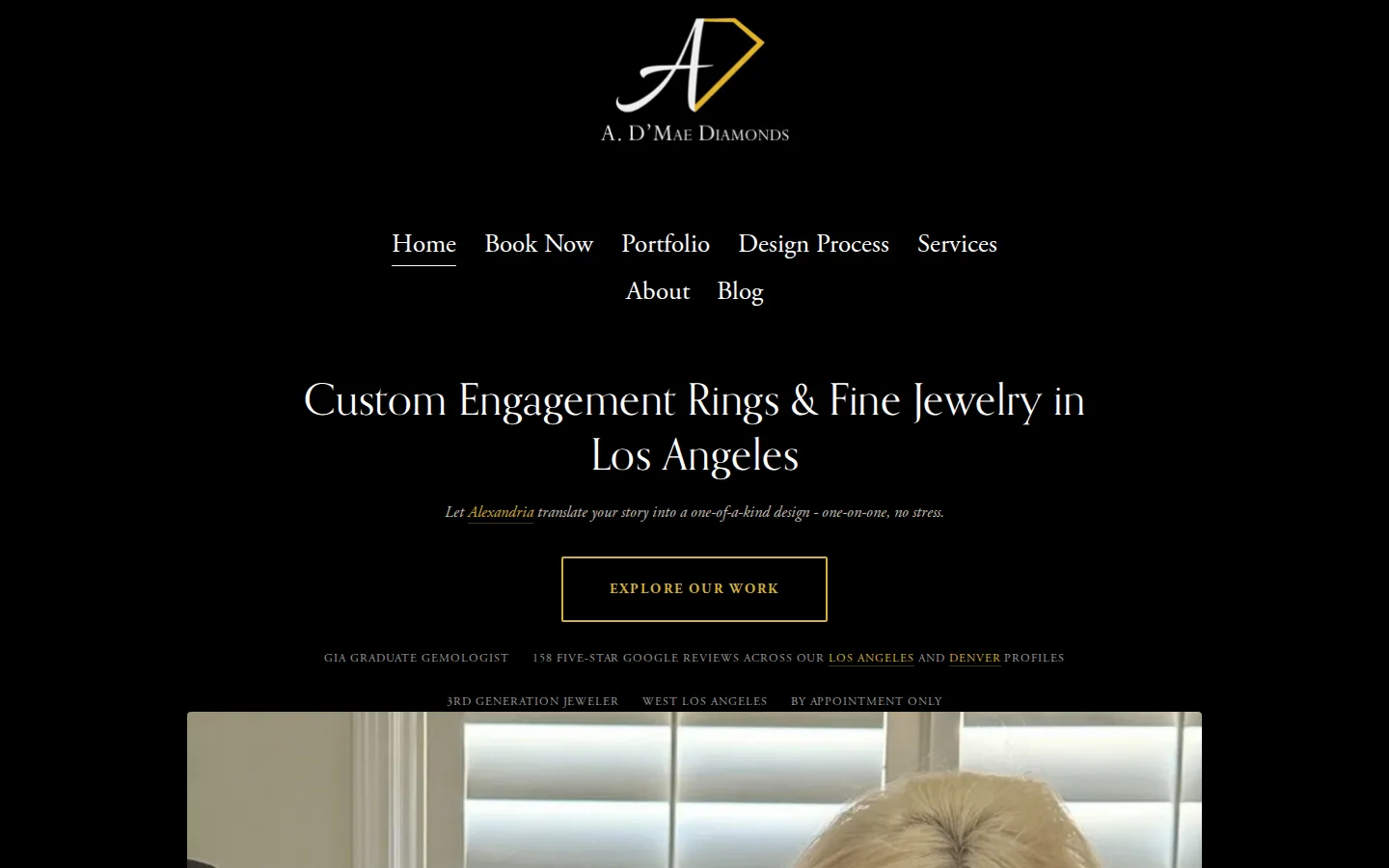 Captured website of A. D'Mae Diamonds