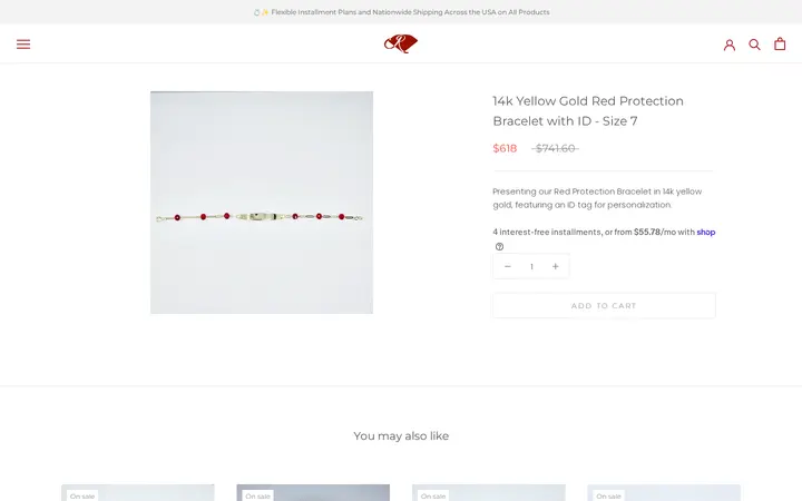 /collections/new-arrivals/products/14k-yellow-gold-red-protection-bracelet-with-id-size-7 — Joyeria El Ruby