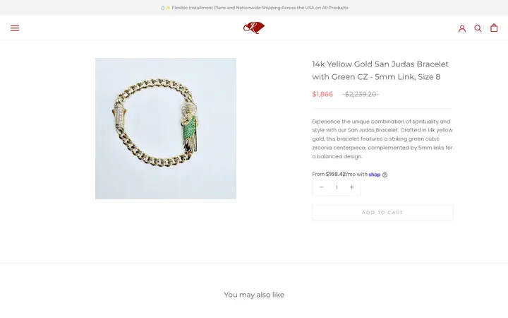 /collections/new-arrivals/products/14k-yellow-gold-san-judas-bracelet-with-green-cz-5mm-link-size-8 — Joyeria El Ruby
