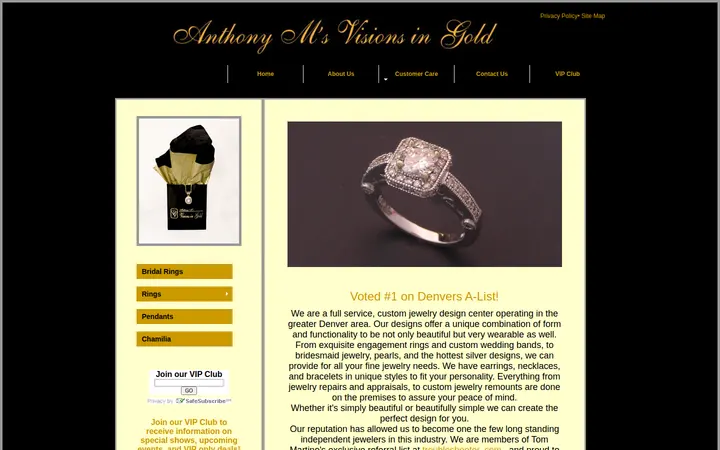 Website of Anthony M's Visions In Gold