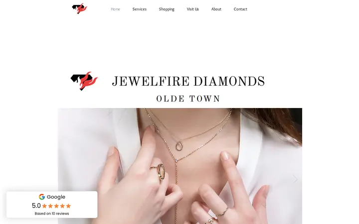 Website of Jewelfire Diamonds Olde Town