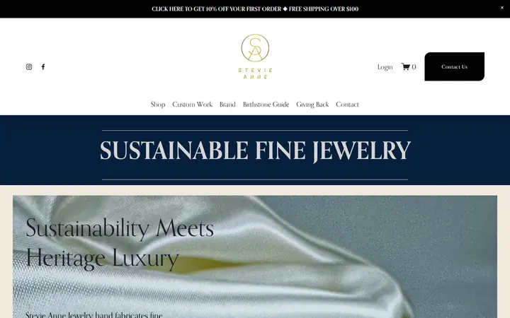 Website of Stevie Anne Jewelry Inc