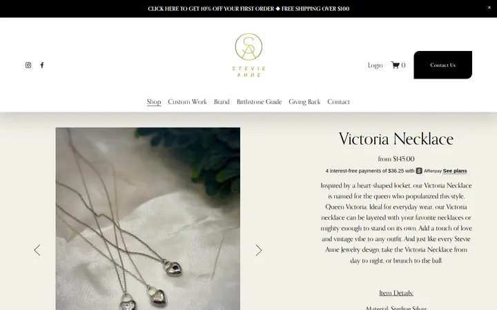 /shop/p/victoria-necklace — Stevie Anne Jewelry Inc