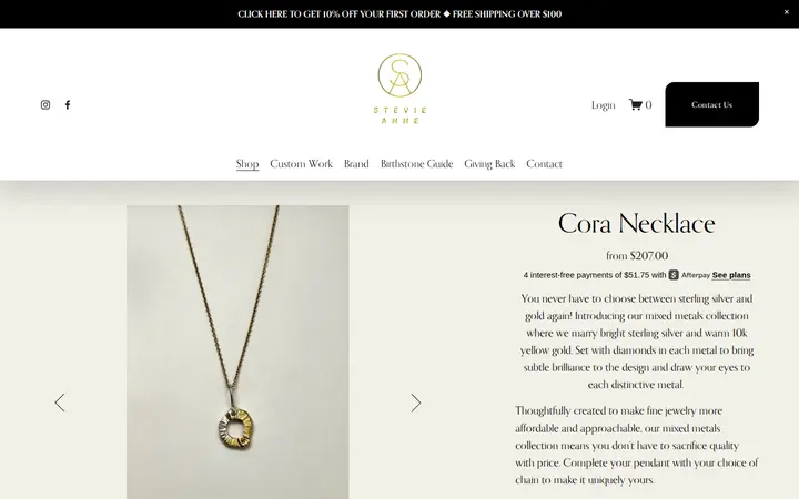 /shop/p/cora-necklace — Stevie Anne Jewelry Inc