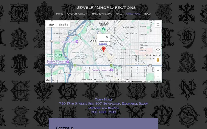 /jewelry-shop-directions — Custom Jewelry and Hand Engraving