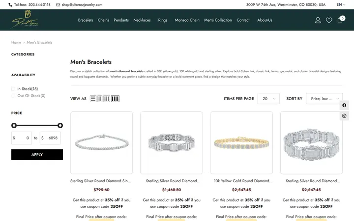 /collections/mens-bracelets — Daniel Torrez Jewelry