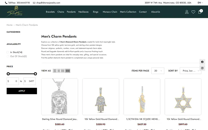 /collections/mens-charm-pendants — Daniel Torrez Jewelry