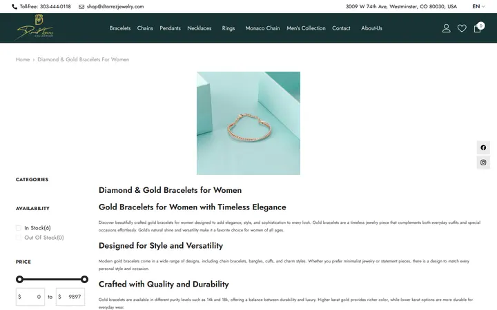 /collections/gold-bracelets-for-women — Daniel Torrez Jewelry