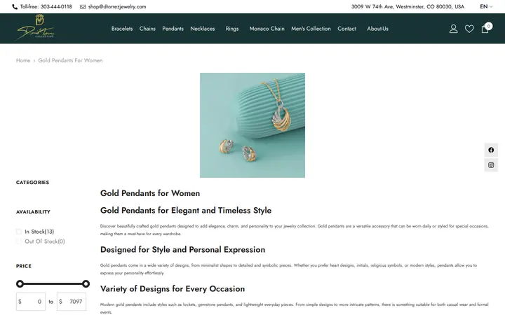 /collections/gold-pendants — Daniel Torrez Jewelry