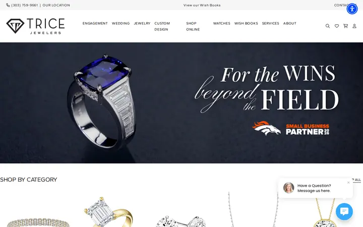 Website of Trice Jewelers