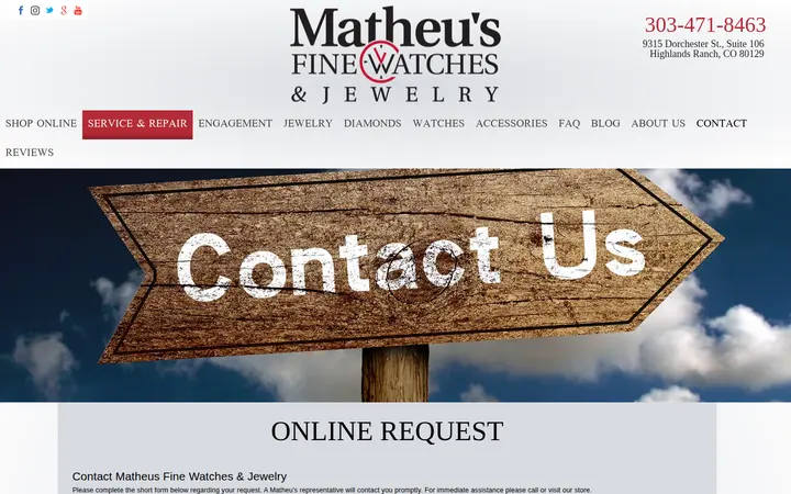 /contact — Matheu's Fine Watches & Jewelry