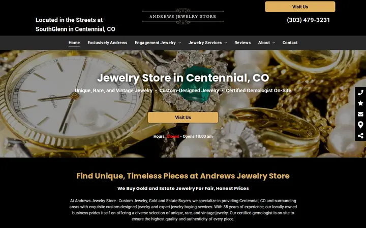 Website of Andrews Jewelry Store - Custom Jewelry, Gold and Estate Buyers