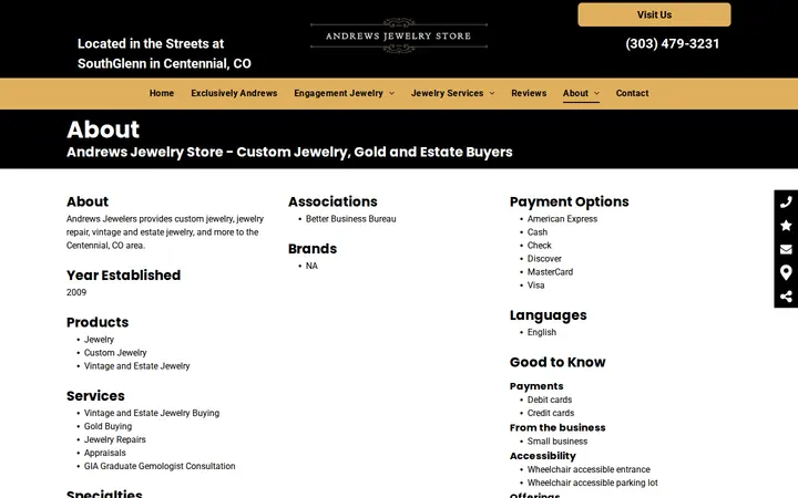 /about — Andrews Jewelry Store - Custom Jewelry, Gold and Estate Buyers