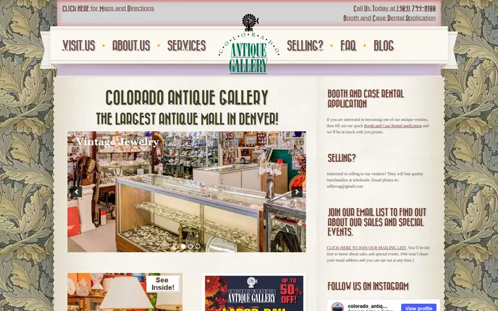 Website of Colorado Antique Gallery