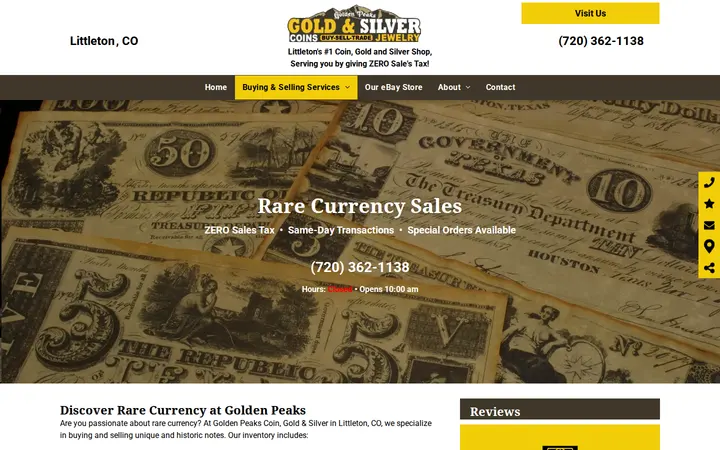/currency — Golden Peaks Coin, Gold & Silver